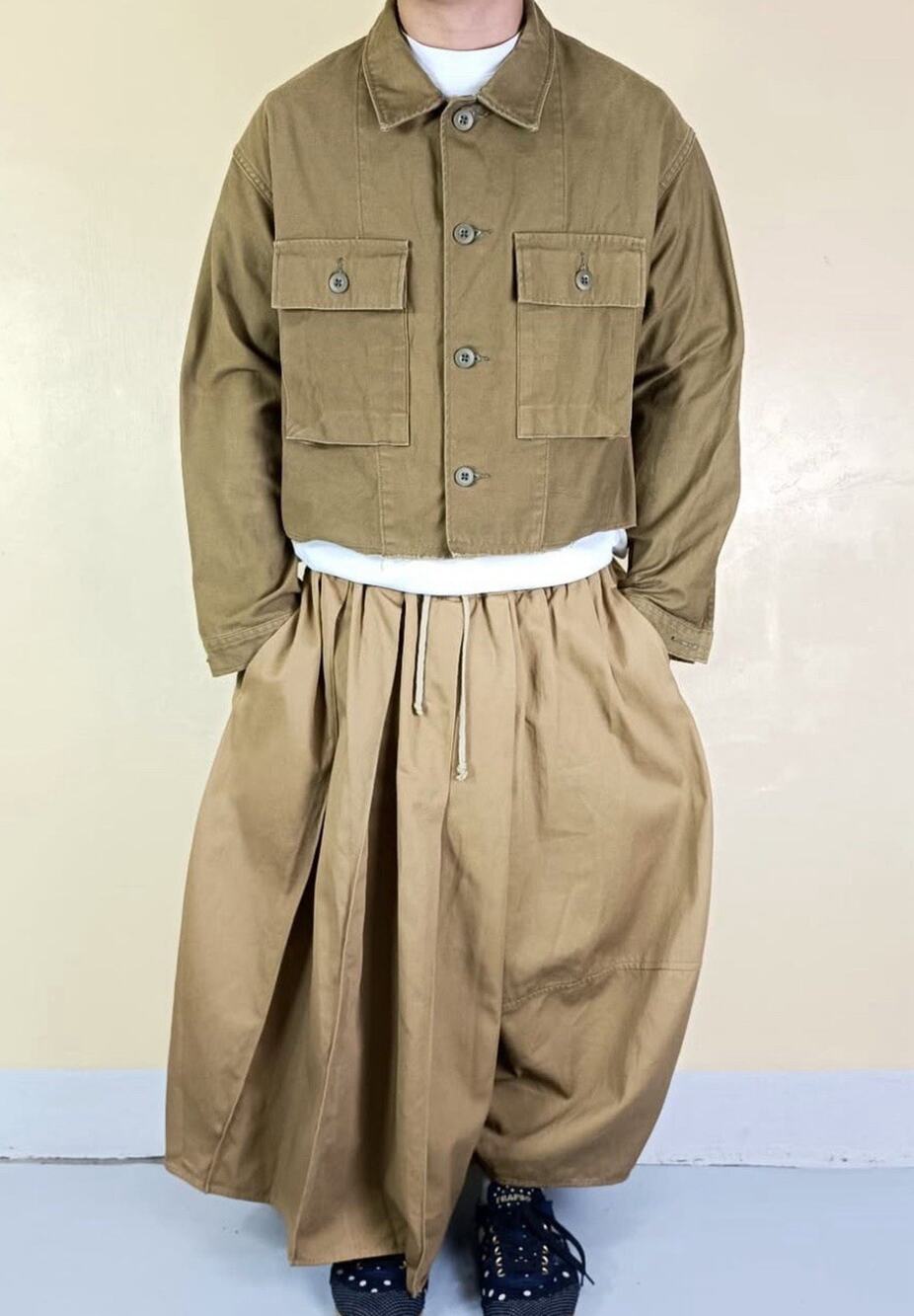 Spick And Span Japan Military Cropped Jacket Khaki Green XS - M
